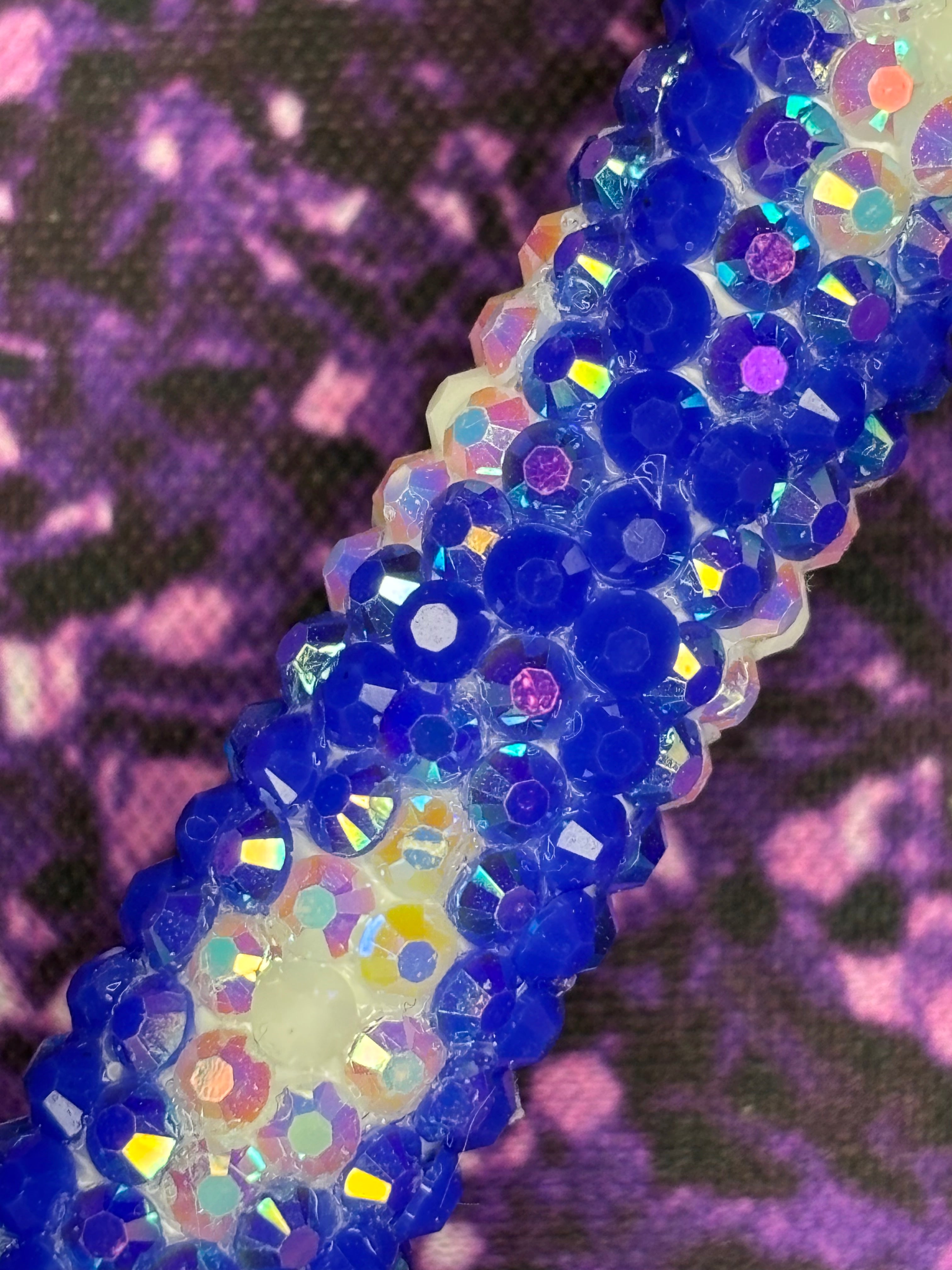 Blue Argyle Rhinestone Pen