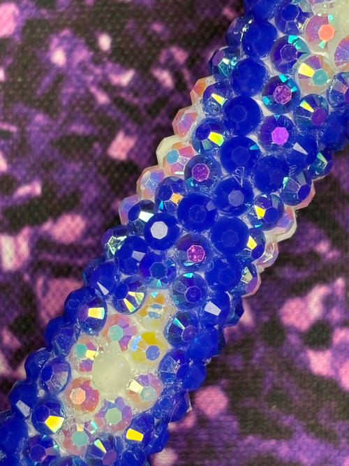 Blue Argyle Rhinestone Pen