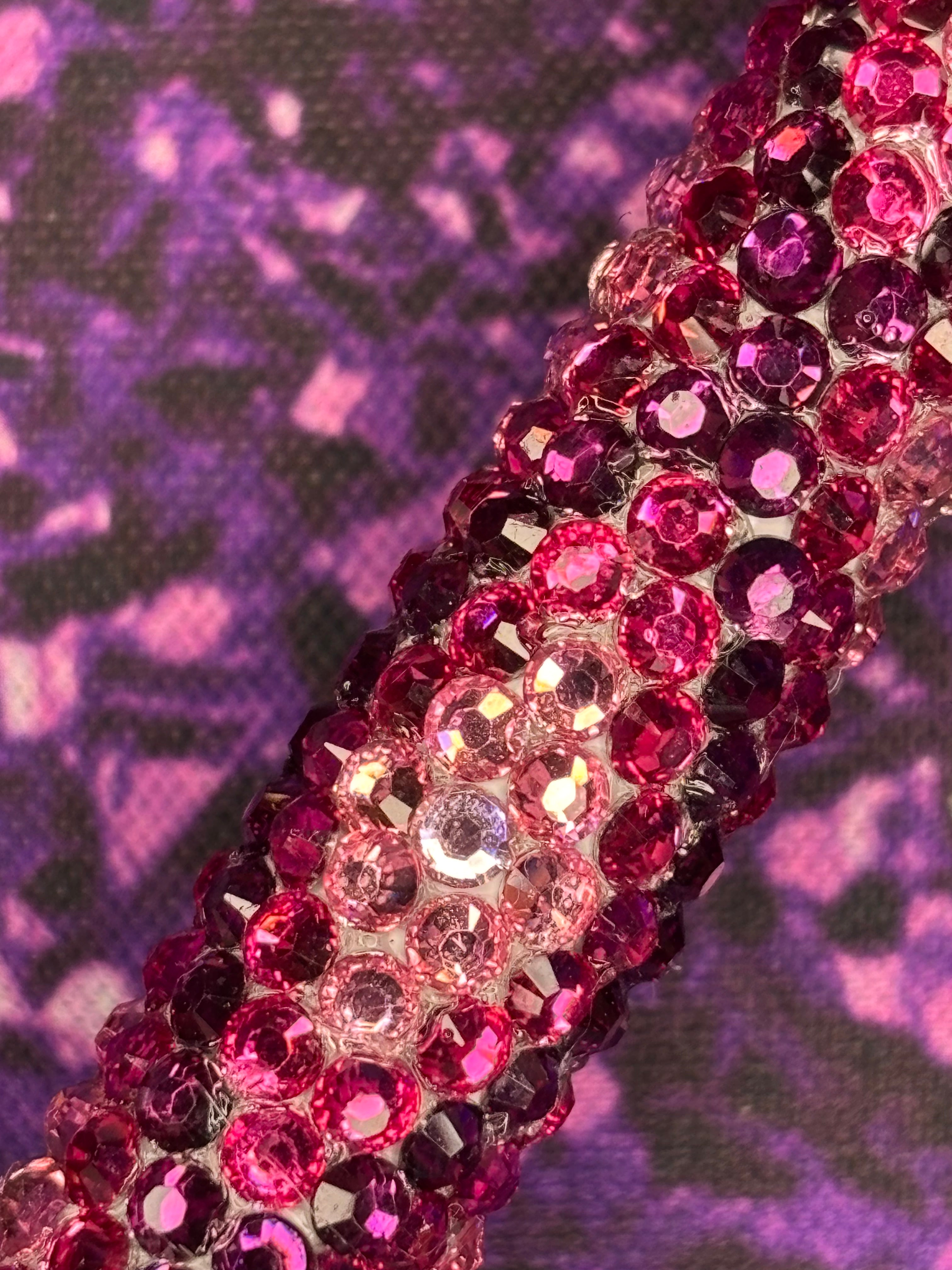Pink and Plum Purple Argyle Rhinestone Pen