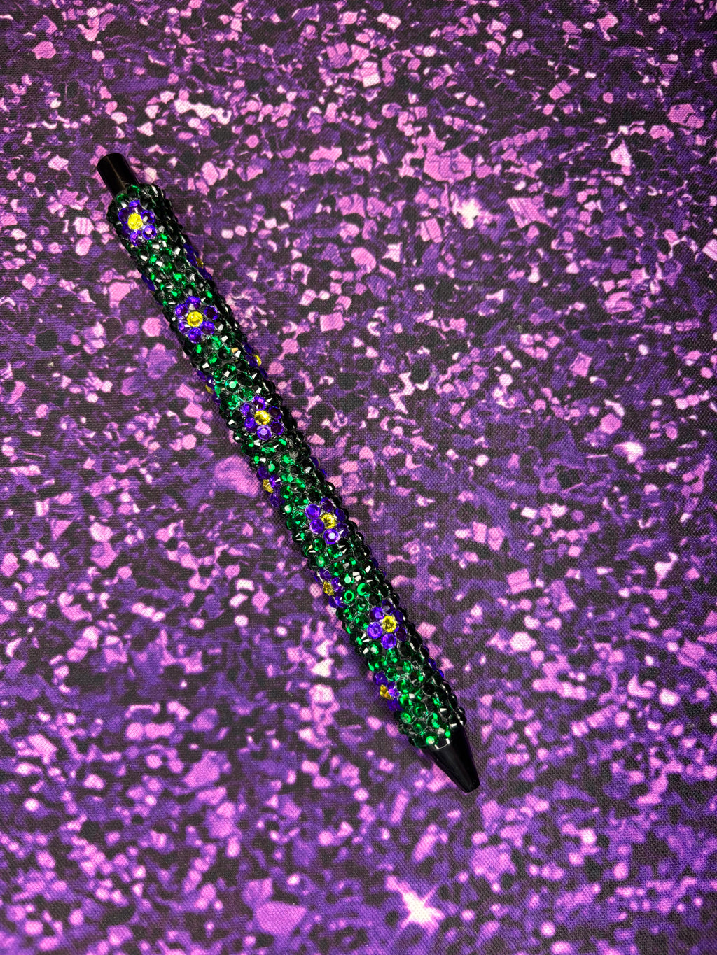 Purple Flower Rhinestone Pen