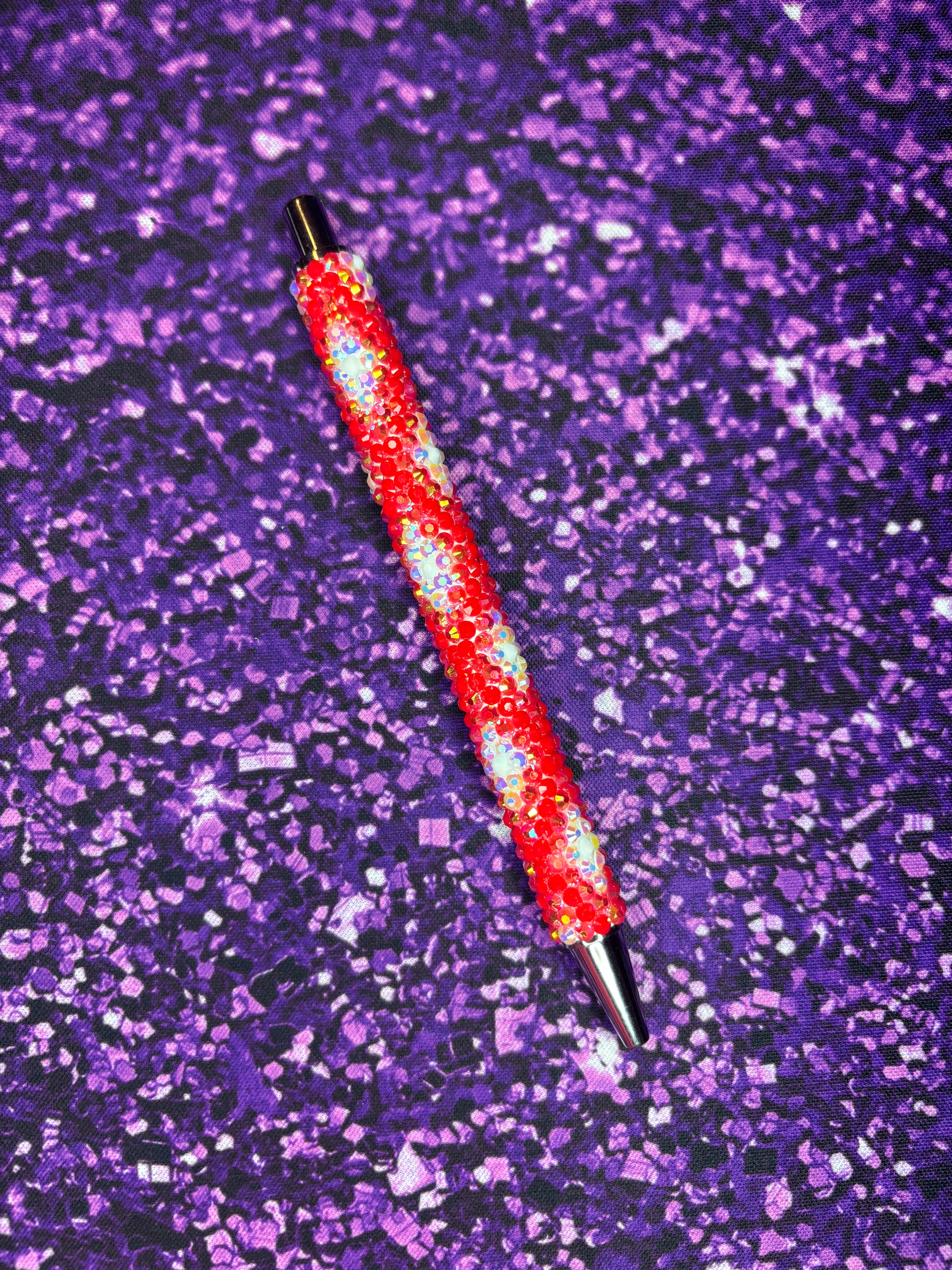 Red and White Argyle Pen