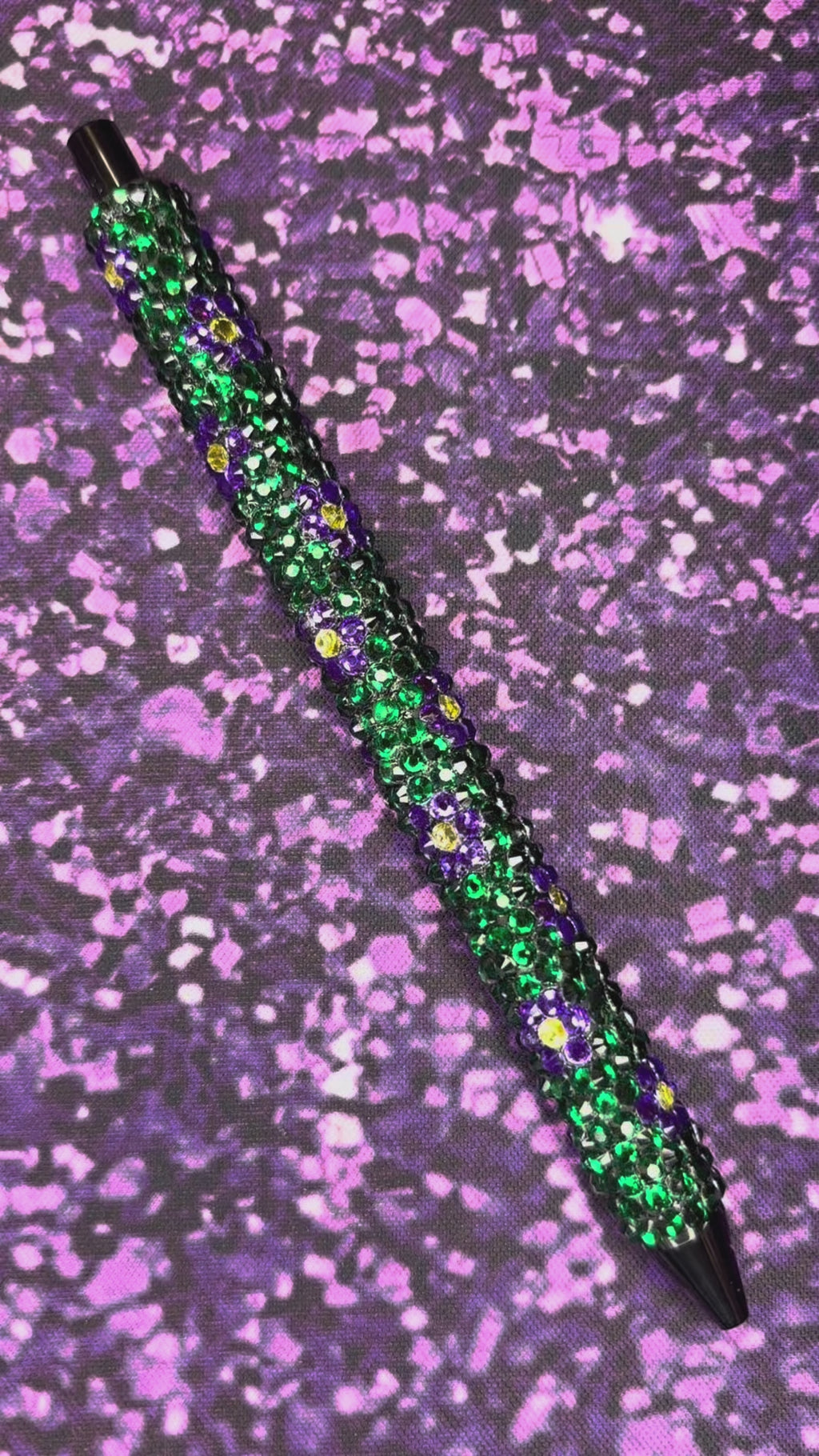 Purple Flower Rhinestone Pen