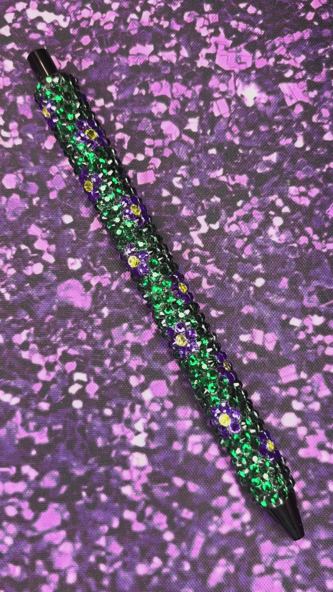 Purple Flower Rhinestone Pen