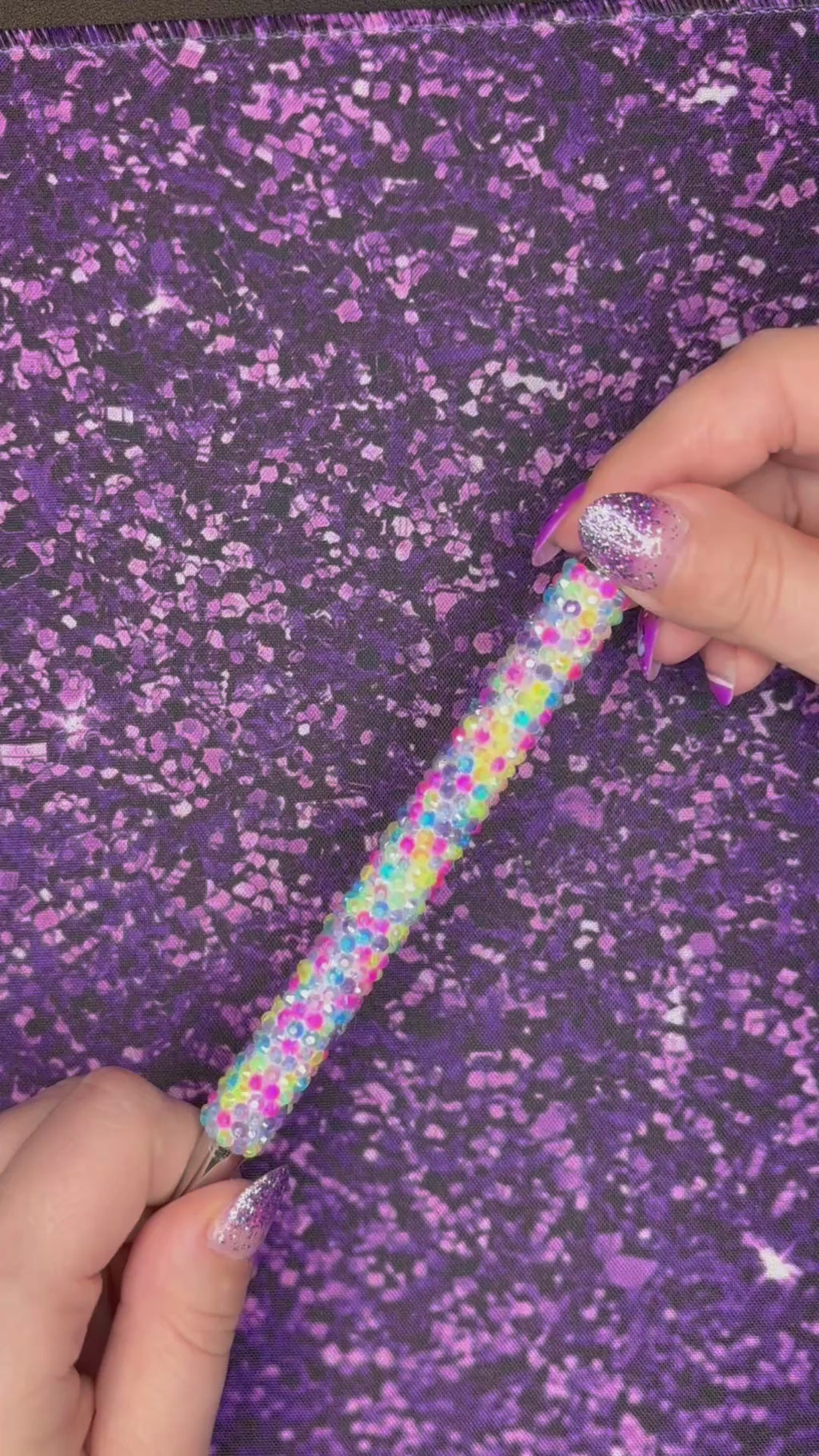 Scattered Rainbow Rhinestone Pen