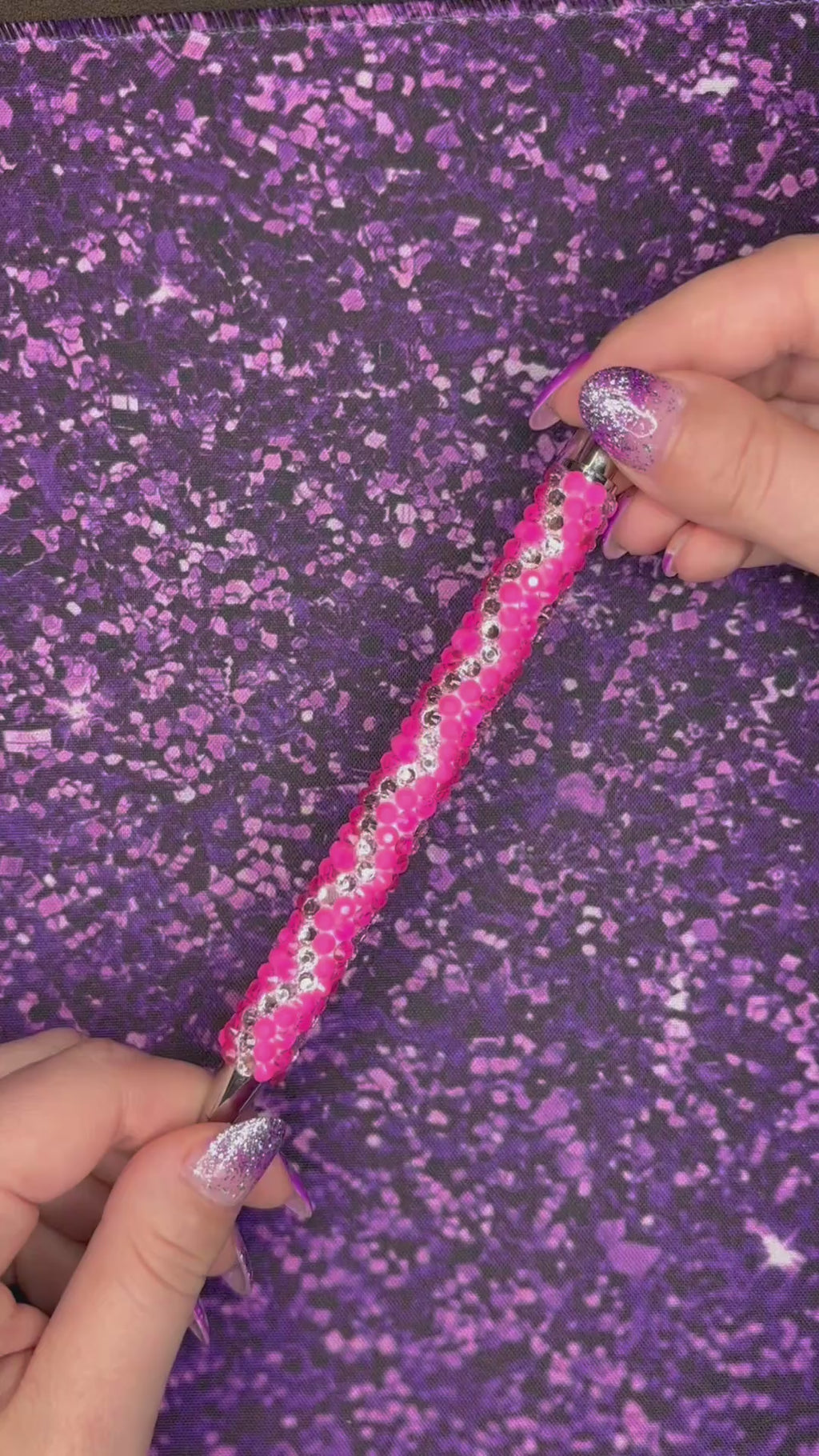 Pink Zig Zag Rhinestone Pen