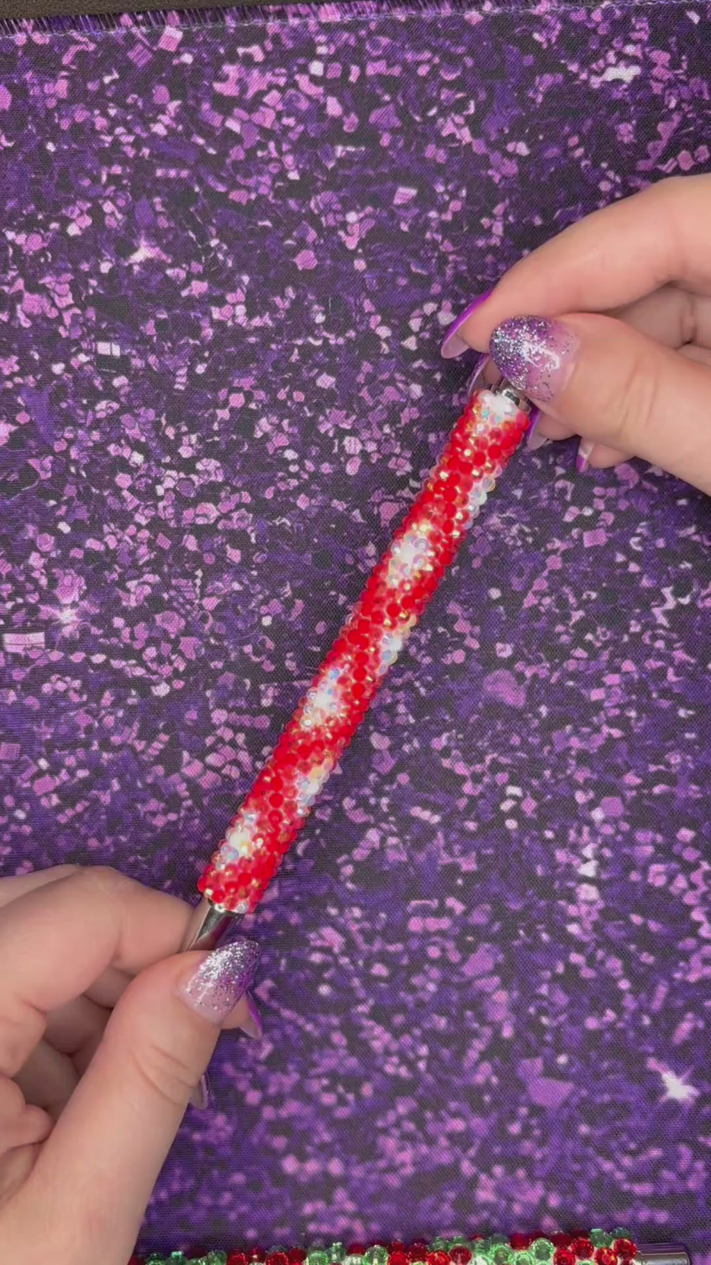 Red and White Argyle Pen